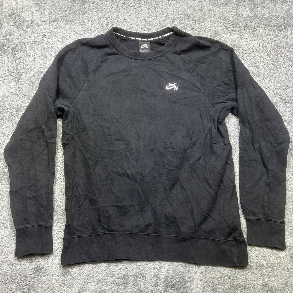 NIKE SB Pullover‎ Sweatshirt Mens M Black Skateboard Grunge Skater Street RARE